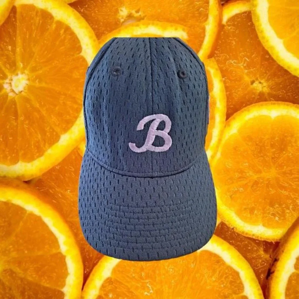OC Sports Babe Ruth Baseball ProFlex Blue Fitted‎ Cap with a B Size M/L